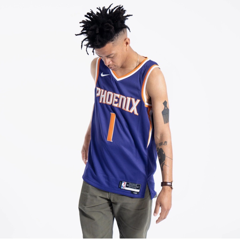 Devin Booker Phoenix Suns Nike Dri-FIT NBA Swingman Icon Jersey Orchid Small 40